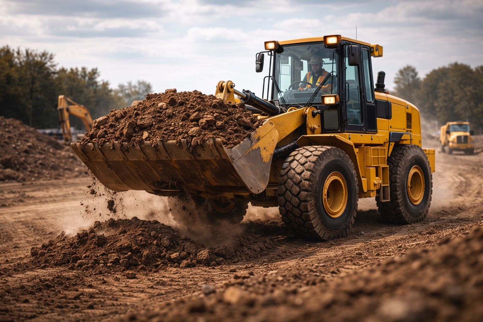 Transfert chargeuse inter-chantiers Val-d'Oise